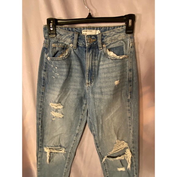 Garage Denim Jeans  Size 00  Heavy Denim  Straight Leg distressed jeans - Picture 2 of 14